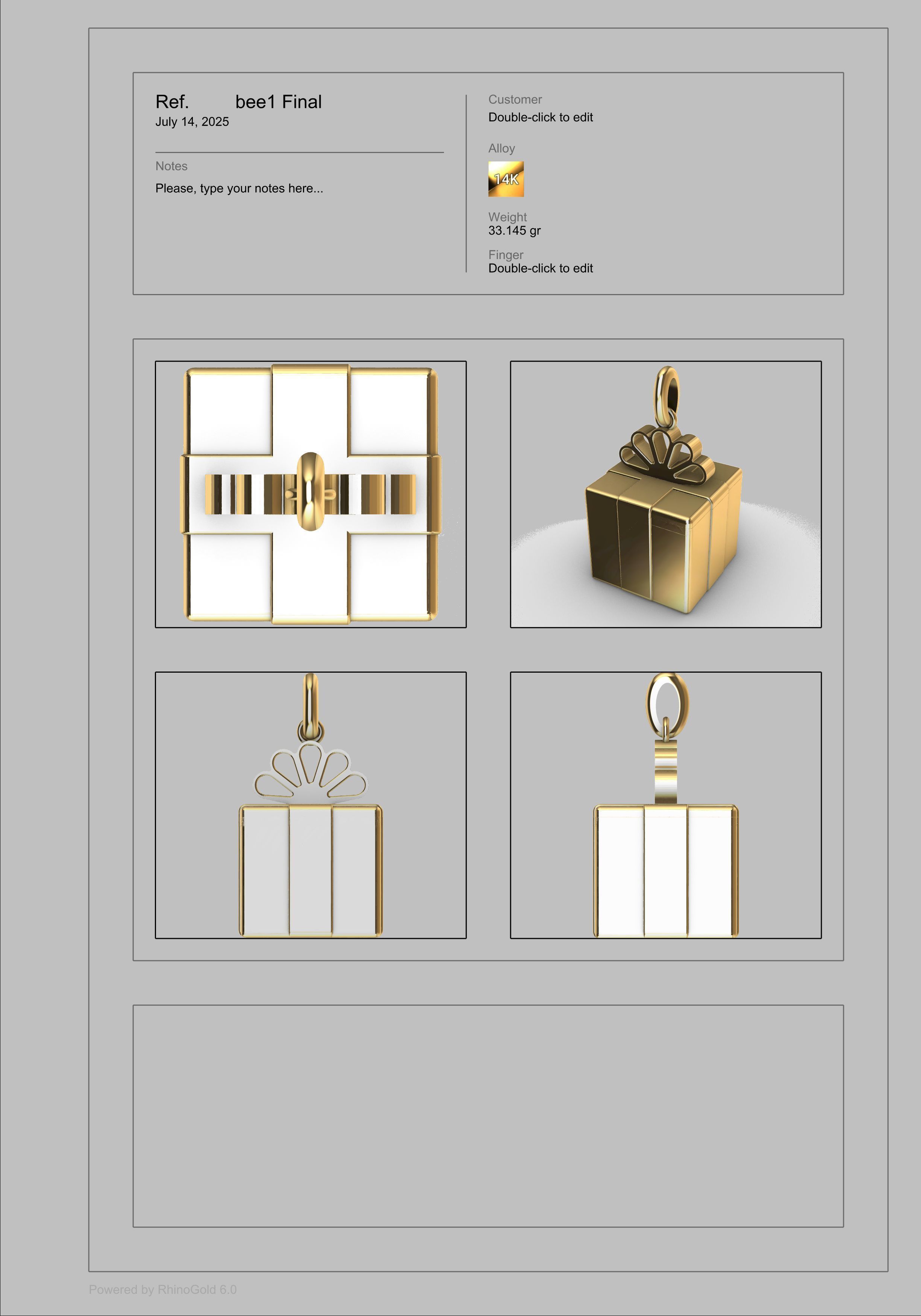 Gift Box Pendant 3D print model_31