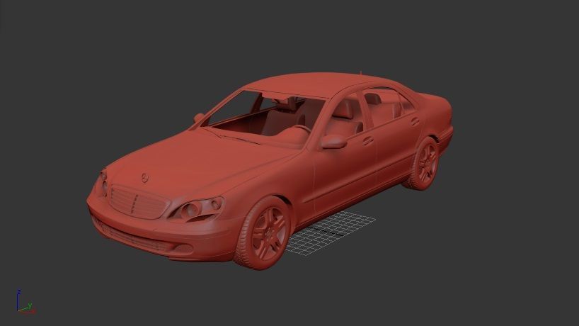 Mercedes Benz S class 2003 3D print model_1