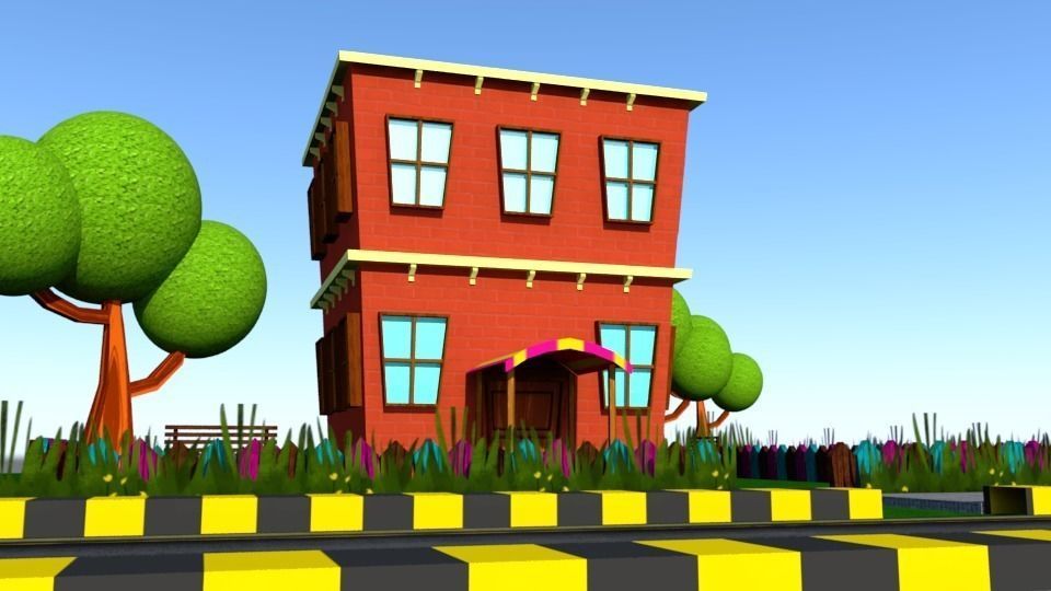 Low Poly 3D Building Low-poly 3D model_5