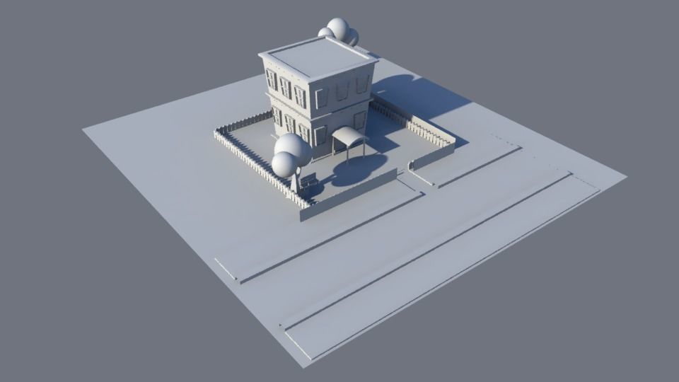 Low Poly 3D Building Low-poly 3D model_2