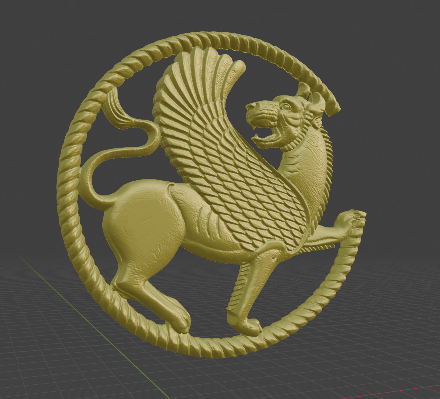 Iranian Achaemenid Golden Lion 3D print model 3D print model_1