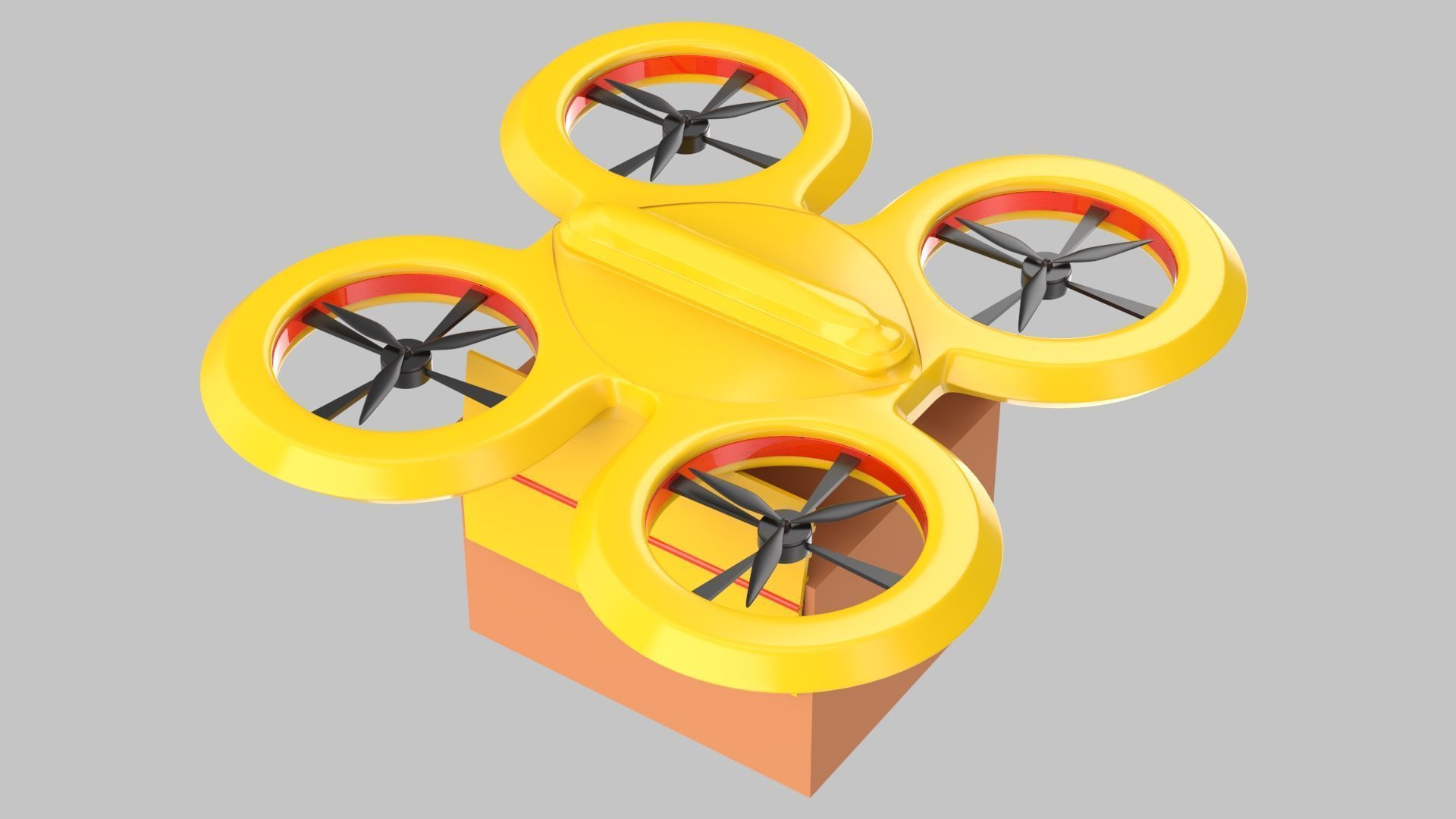 Package Delivery Futuristic Drone  3D model_2