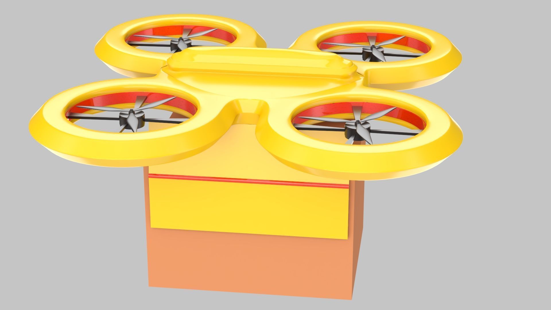 Package Delivery Futuristic Drone  3D model_3