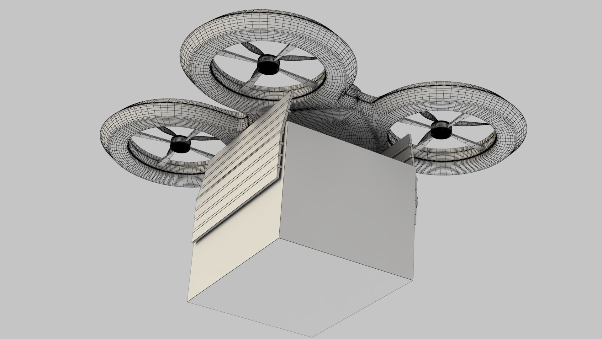 Package Delivery Futuristic Drone  3D model_7
