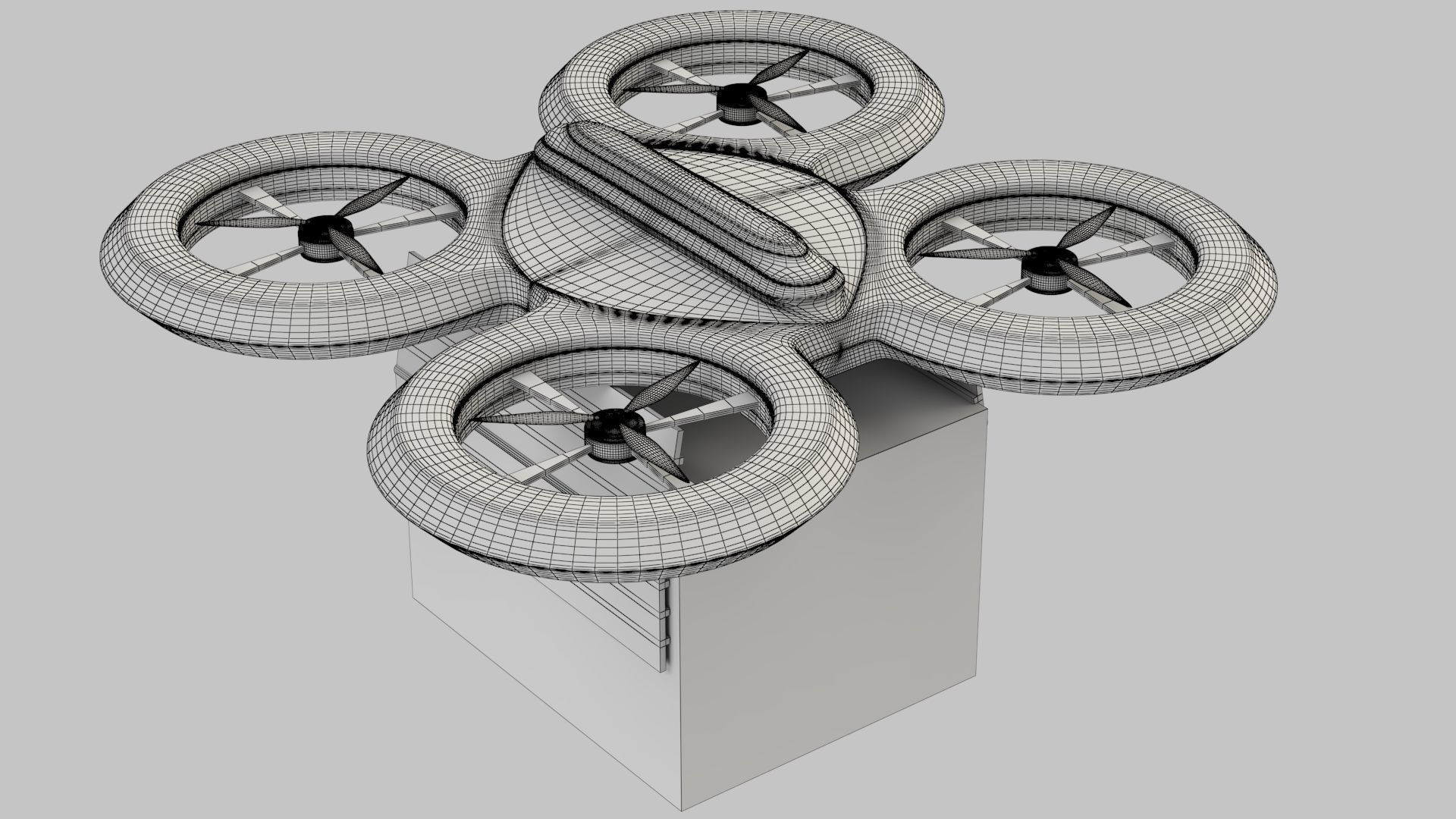 Package Delivery Futuristic Drone  3D model_6