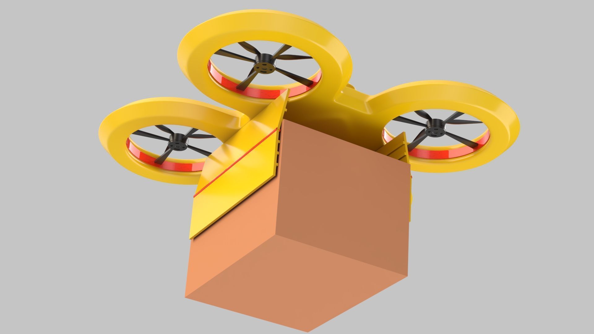 Package Delivery Futuristic Drone  3D model_1