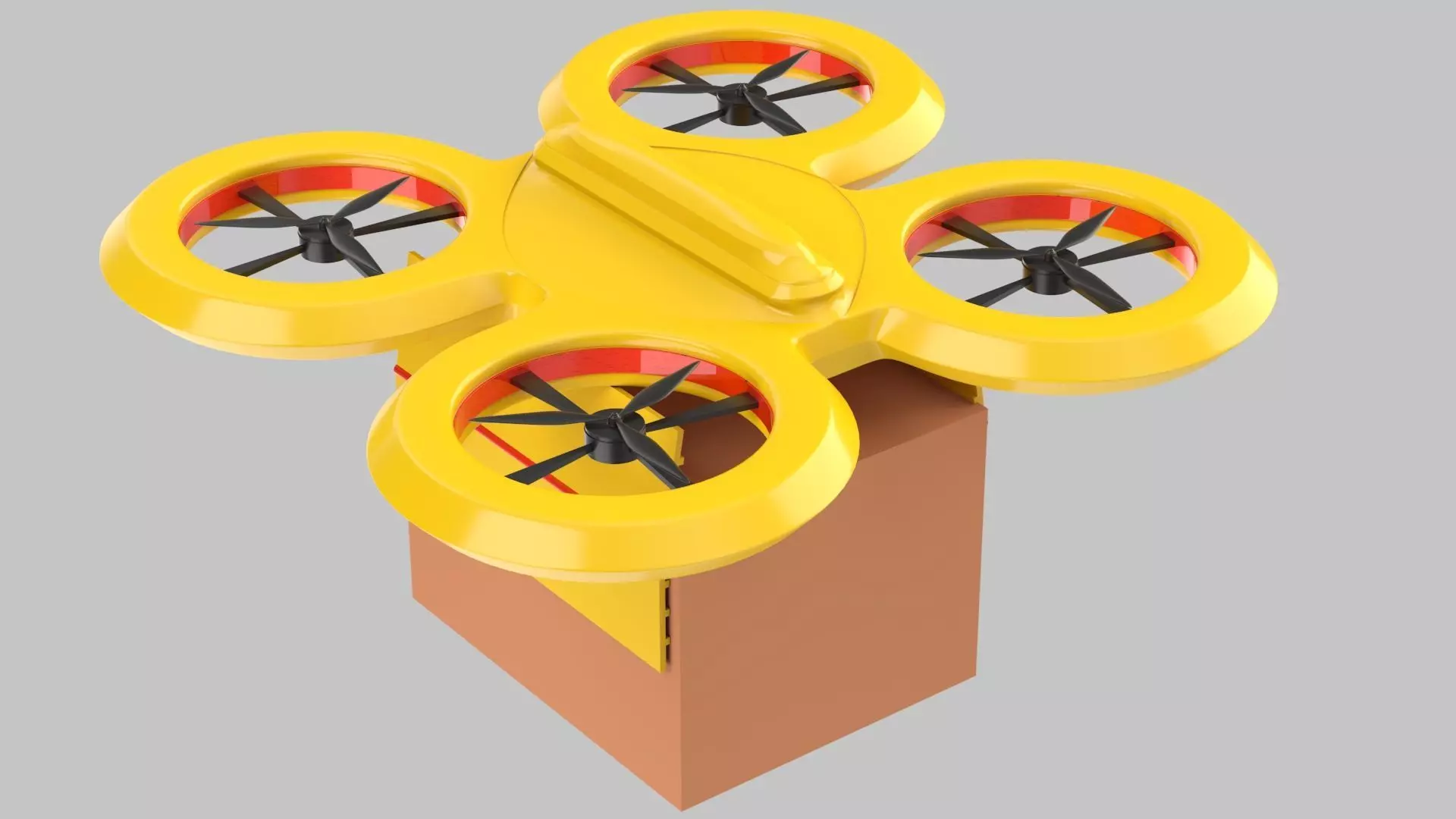 Package Delivery Futuristic Drone  3D model_0