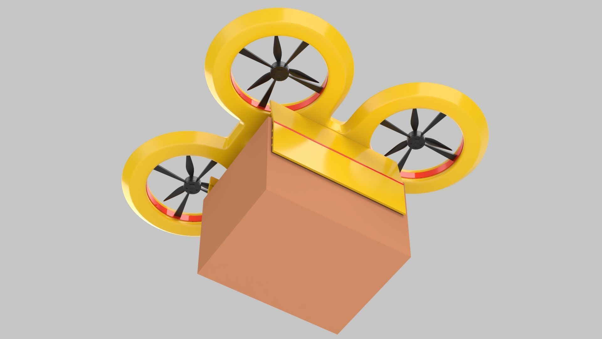 Package Delivery Futuristic Drone  3D model_4