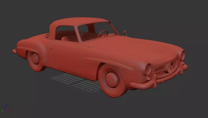 Mercedes Benz SL class Mk3 R121 hardtop 1955 3D print model_0