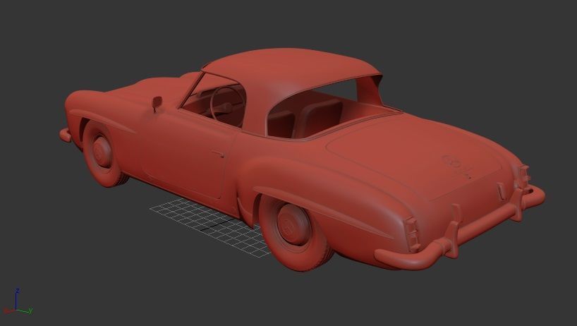 Mercedes Benz SL class Mk3 R121 hardtop 1955 3D print model_2
