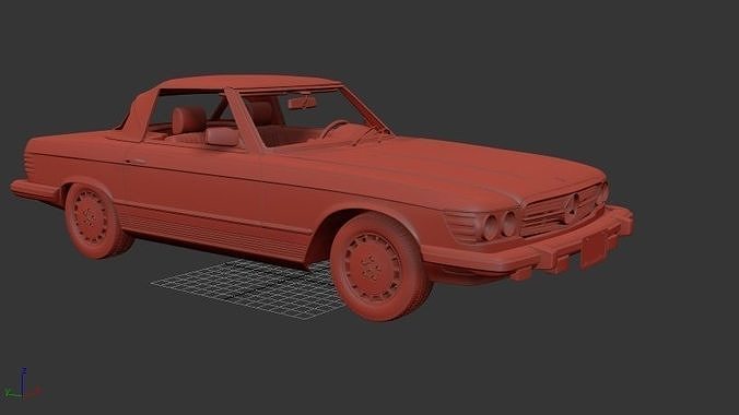 Mercedes benz SL class Mk5 R107 US spec 1974 3D print model