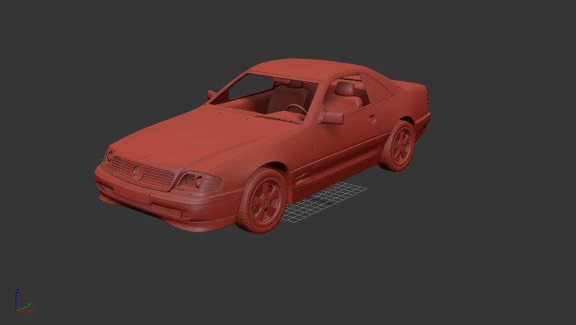 Mercedes Benz SL class coupe R129 2002 3D print model_1