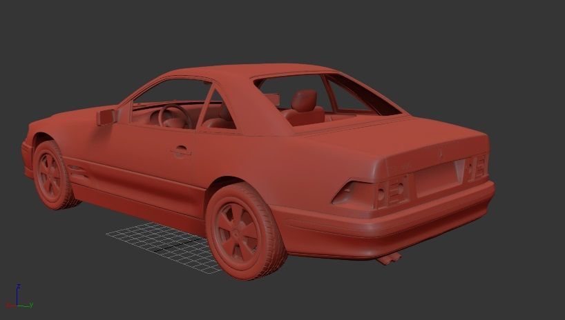 Mercedes Benz SL class coupe R129 2002 3D print model_2