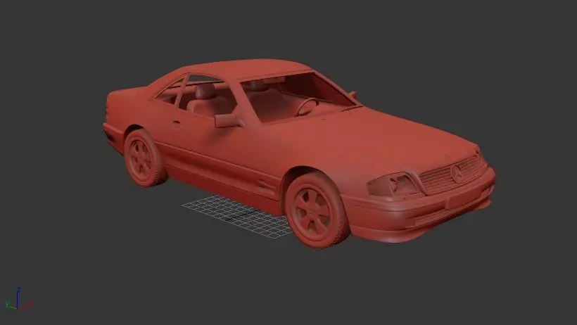 Mercedes Benz SL class coupe R129 2002 3D print model_0