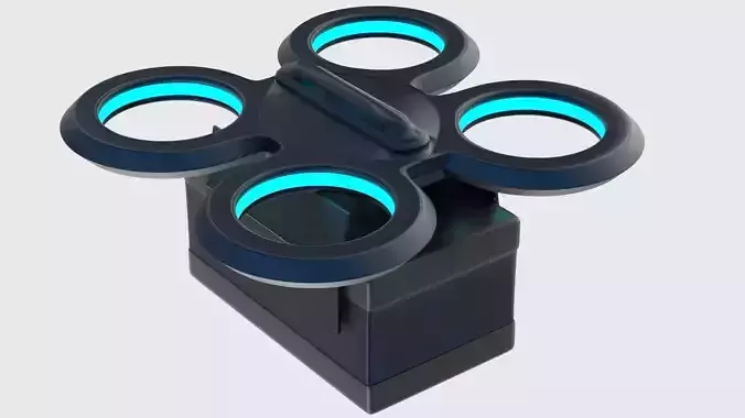 Package Delivery Sci Fi Drone