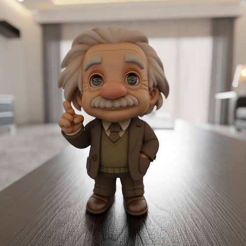 Albert Einstein Chibi 3D print model