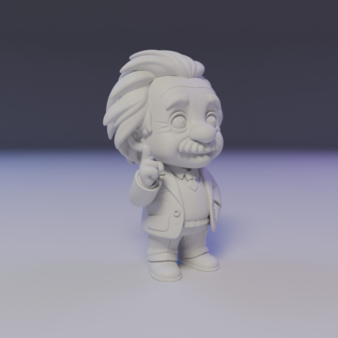 Albert Einstein Chibi 3D print model_7