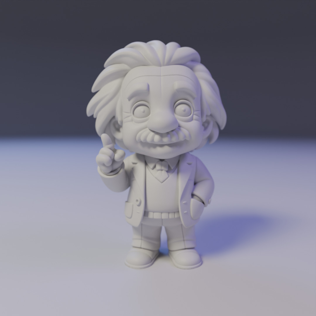Albert Einstein Chibi 3D print model_15