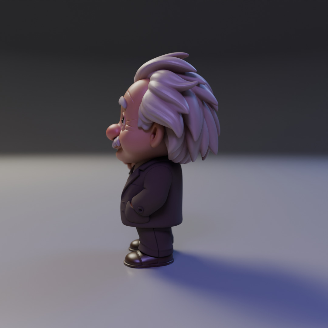 Albert Einstein Chibi 3D print model_4