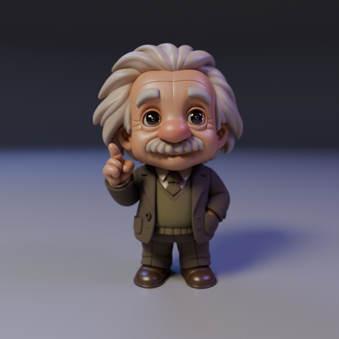 Albert Einstein Chibi 3D print model_16