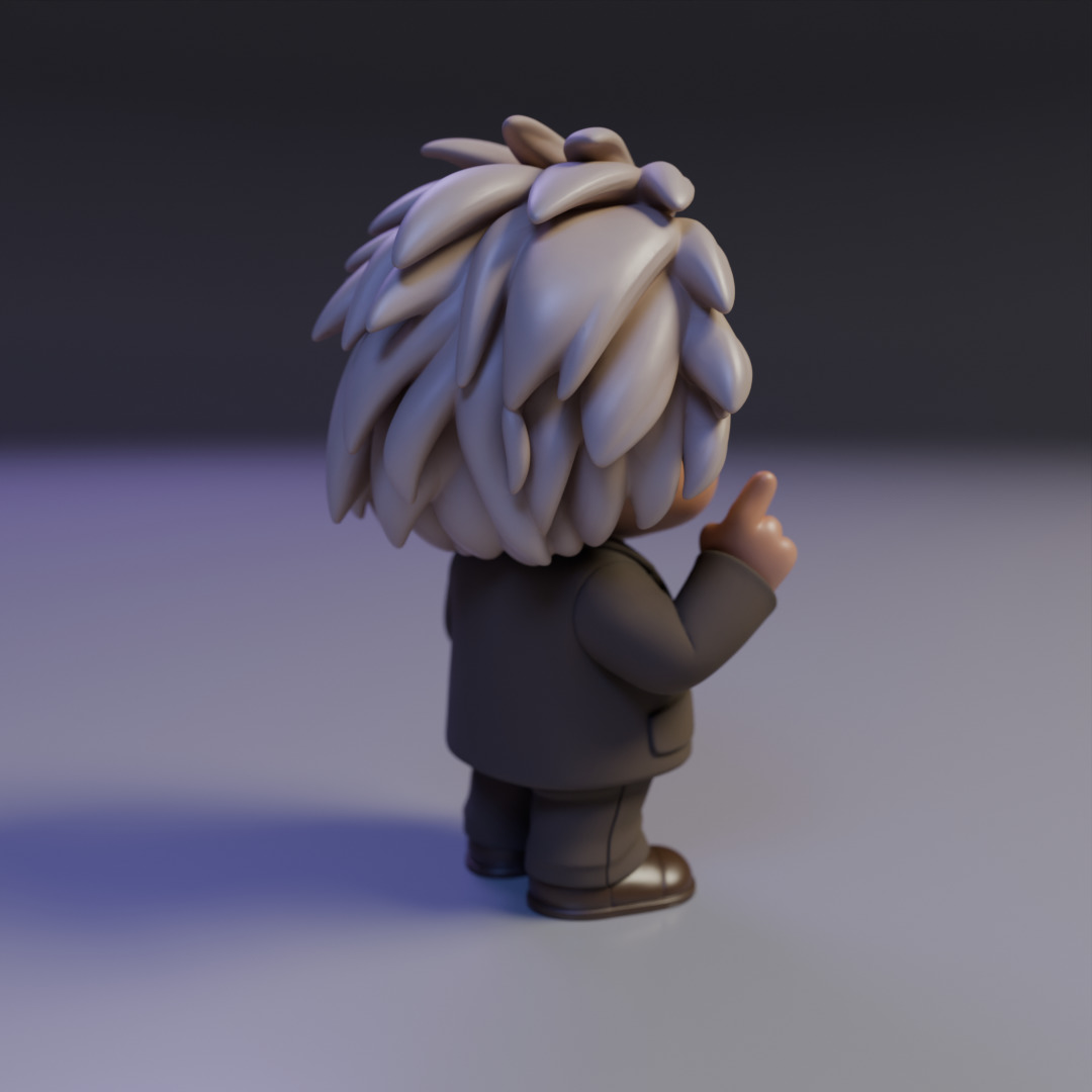 Albert Einstein Chibi 3D print model_14