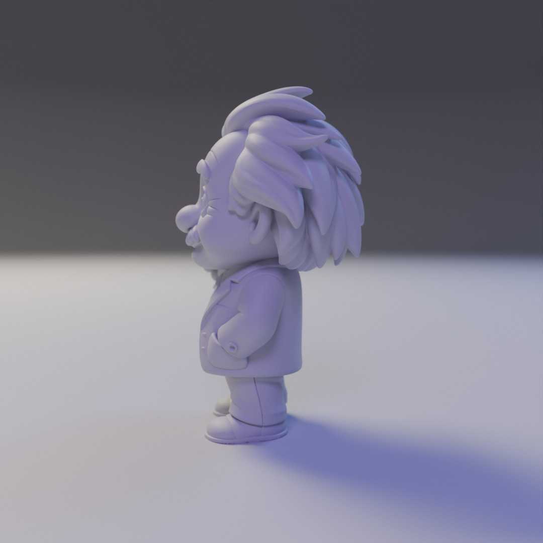 Albert Einstein Chibi 3D print model_3