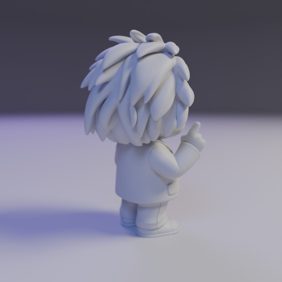Albert Einstein Chibi 3D print model_13