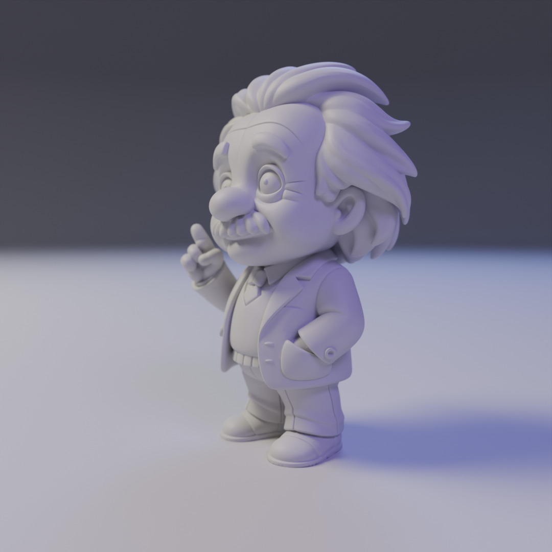 Albert Einstein Chibi 3D print model_9