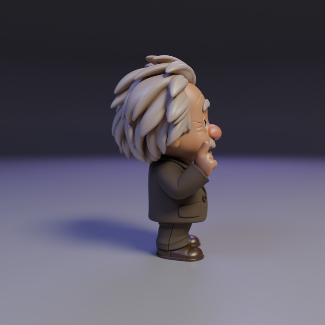 Albert Einstein Chibi 3D print model_2