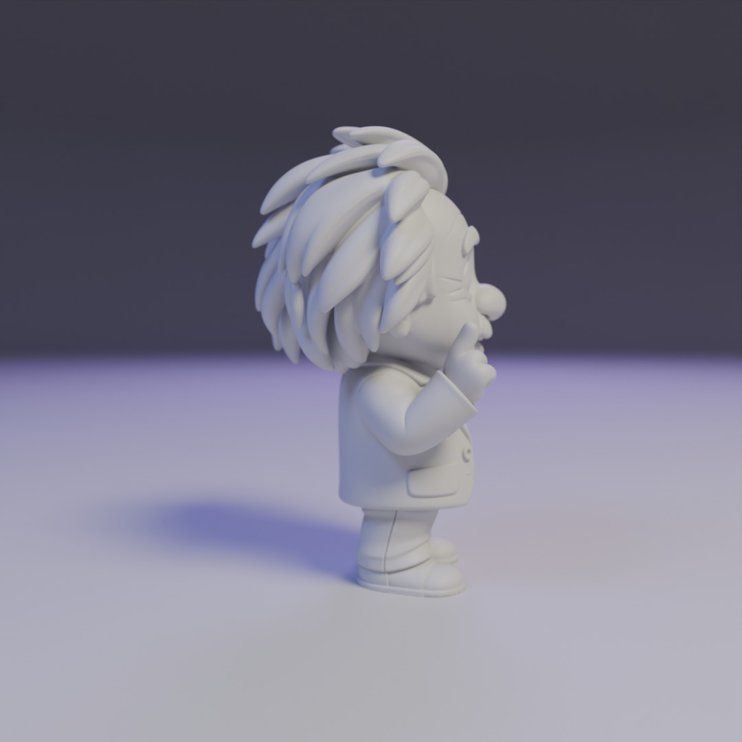 Albert Einstein Chibi 3D print model_1