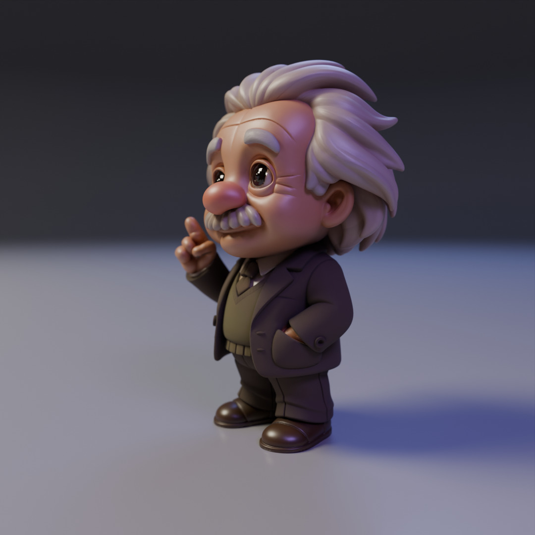 Albert Einstein Chibi 3D print model_10