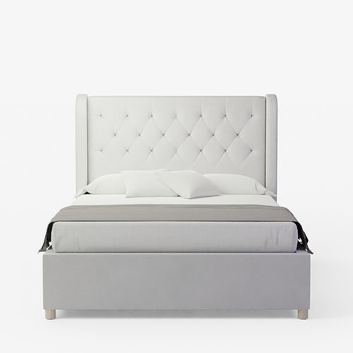 Carter Tufted Wingback Bed 3D model