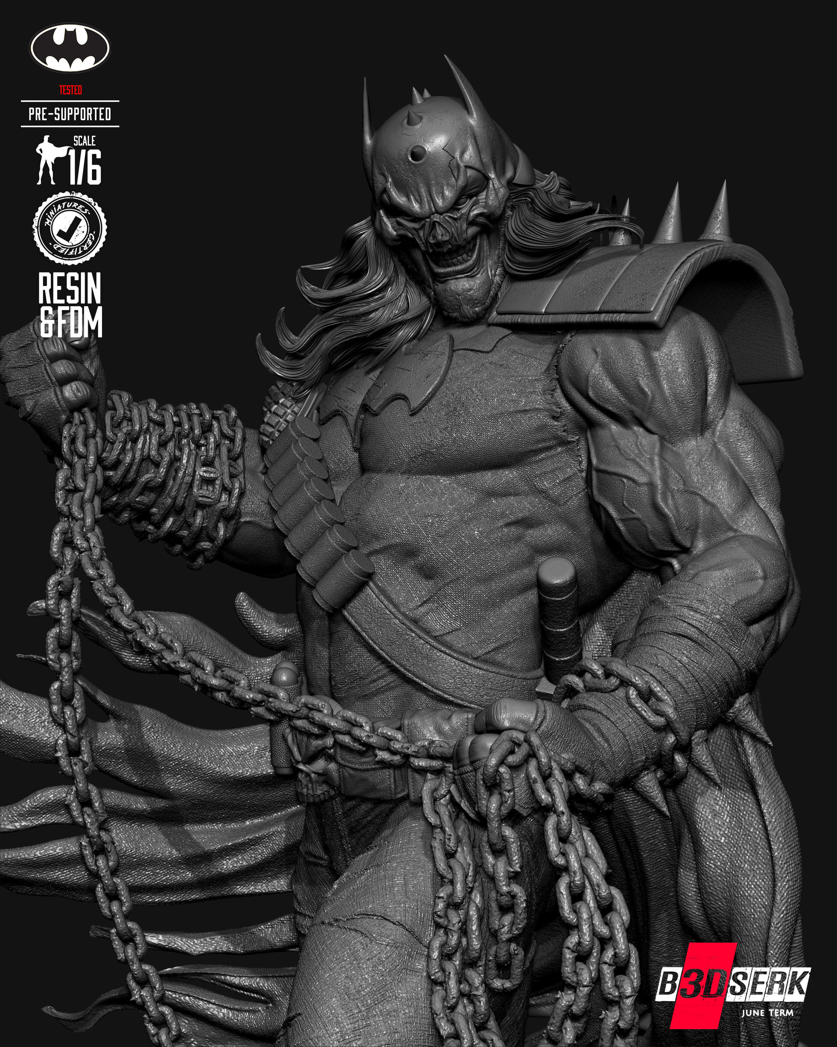 B3DSERK Batman Who Frags Sculpture 3D print model_16