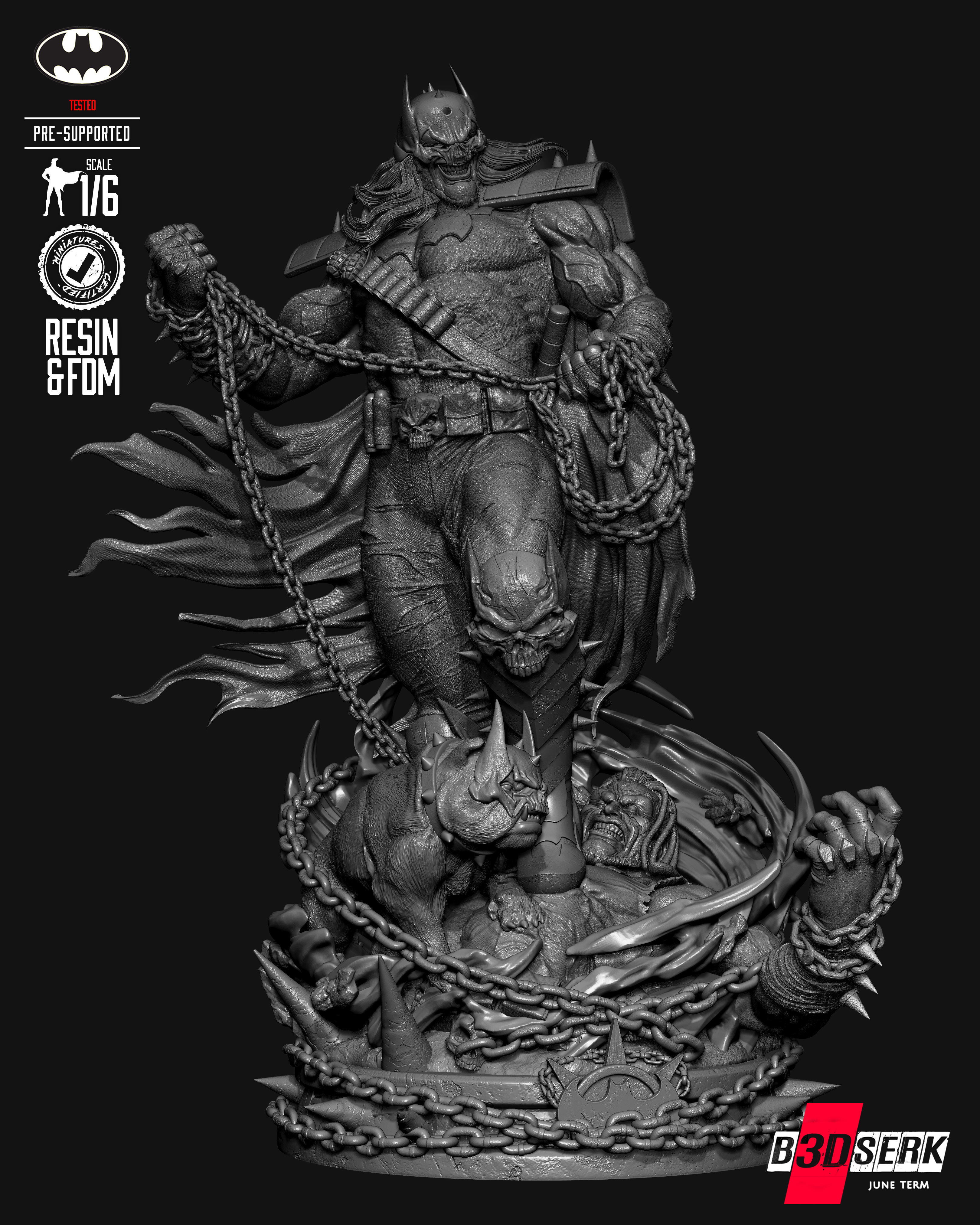 B3DSERK Batman Who Frags Sculpture 3D print model_26