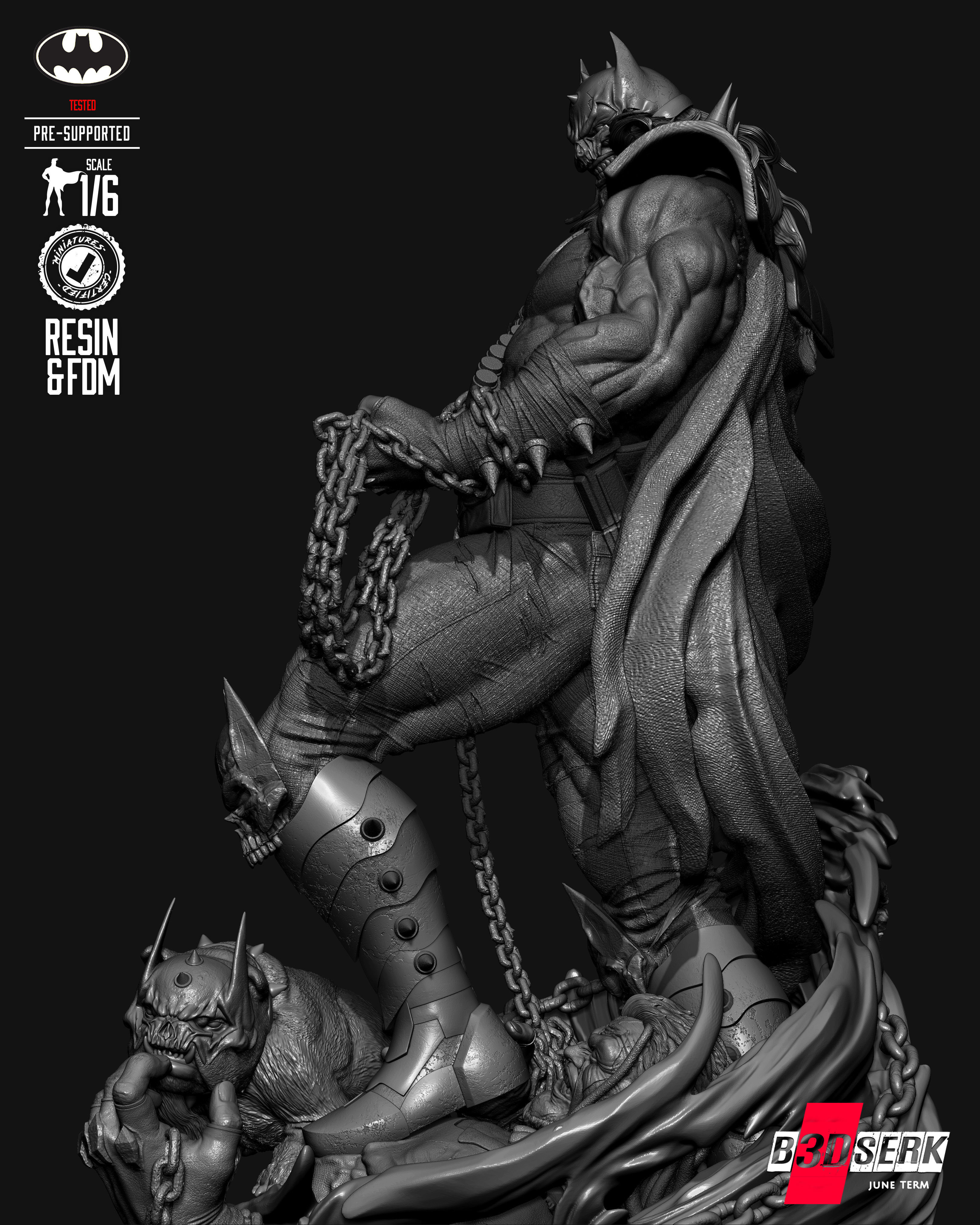 B3DSERK Batman Who Frags Sculpture 3D print model_6