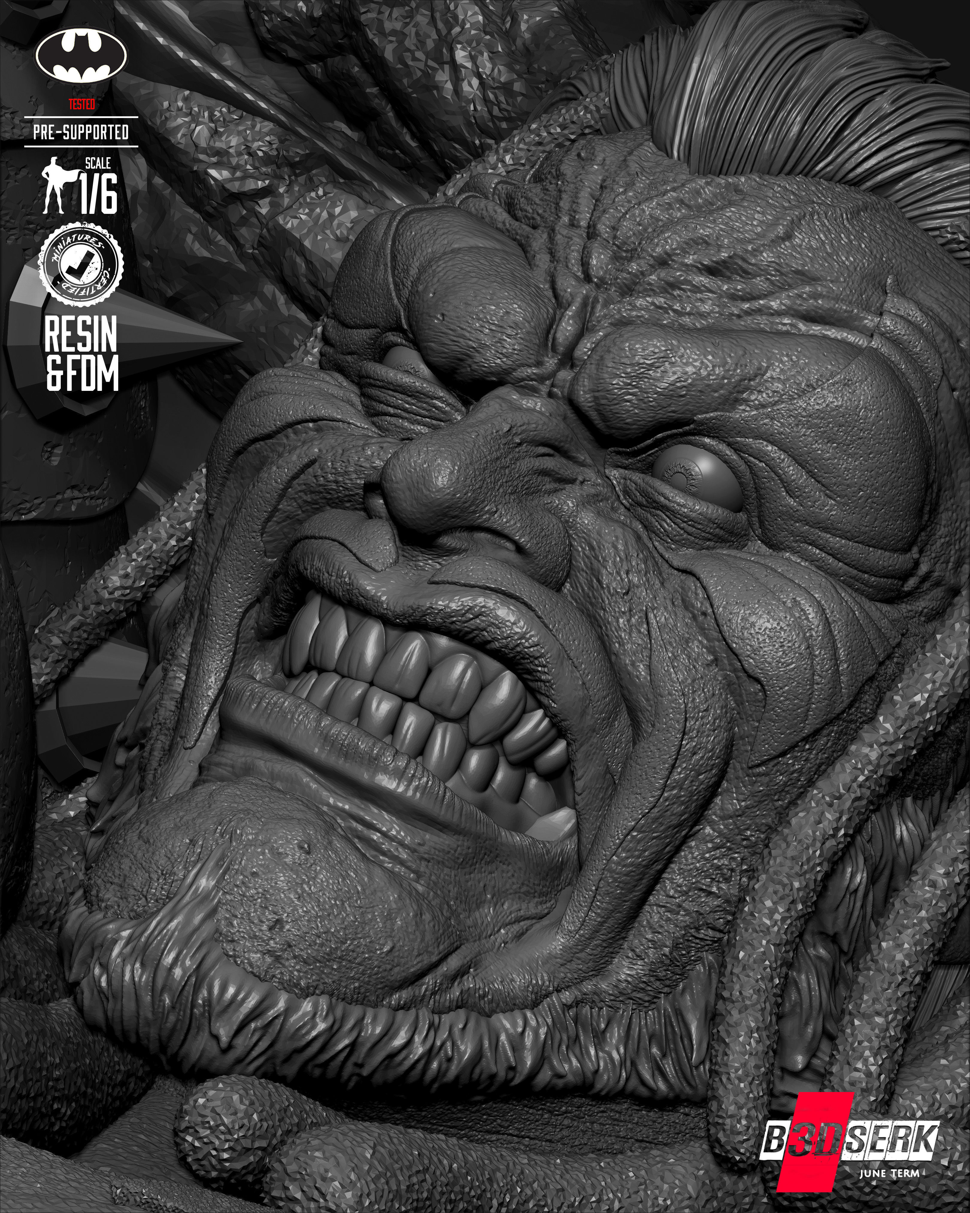 B3DSERK Batman Who Frags Sculpture 3D print model_17