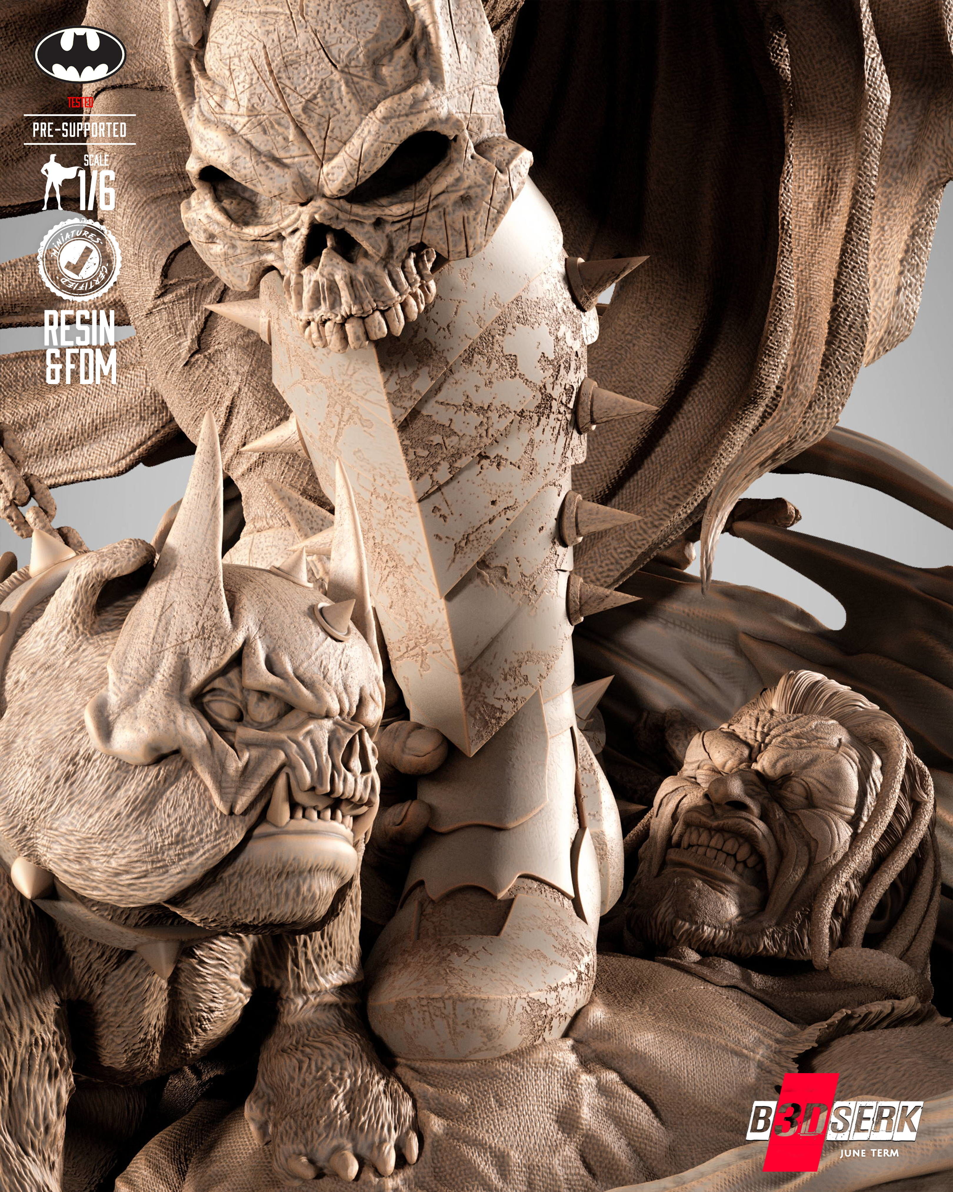 B3DSERK Batman Who Frags Sculpture 3D print model_12