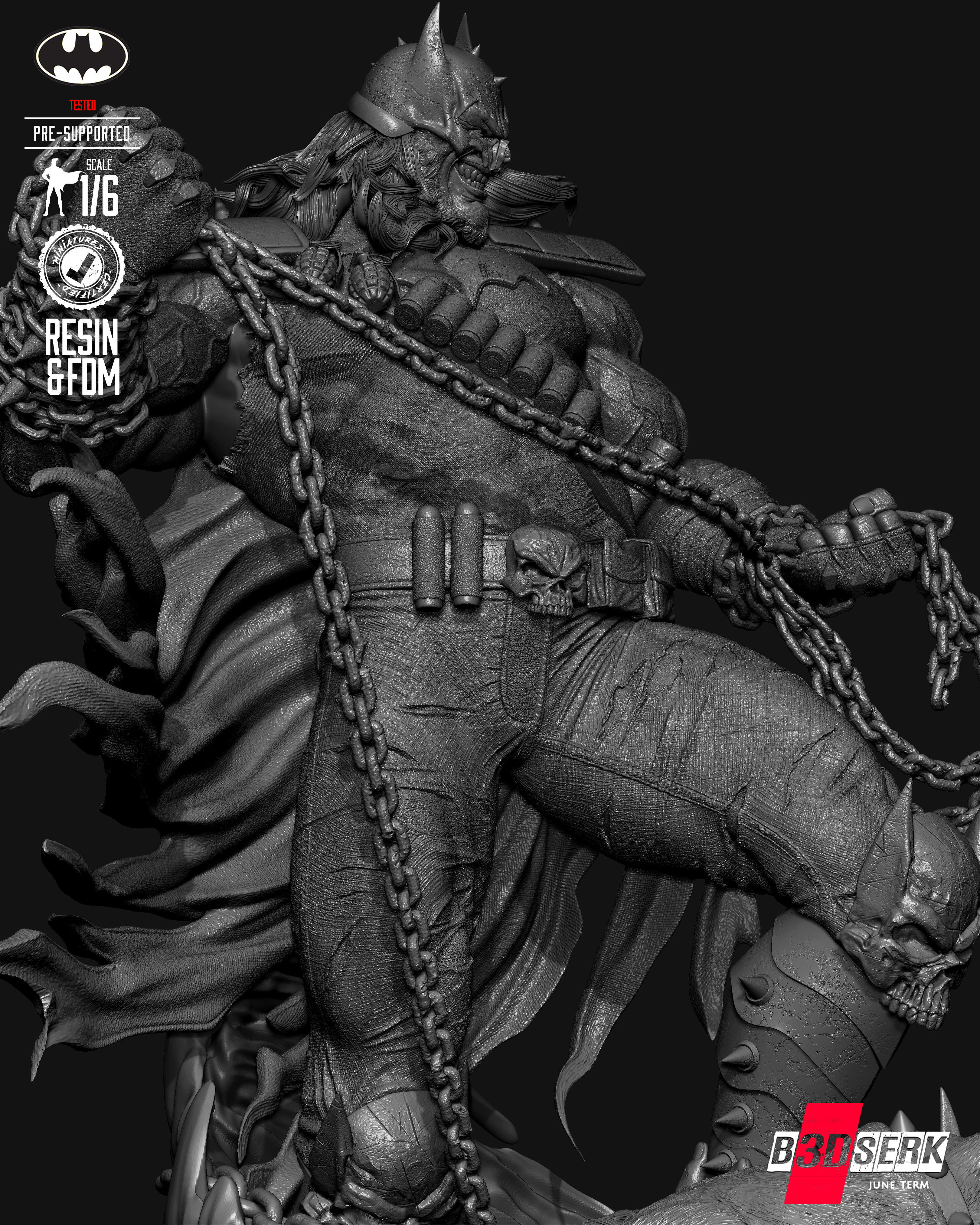 B3DSERK Batman Who Frags Sculpture 3D print model_14