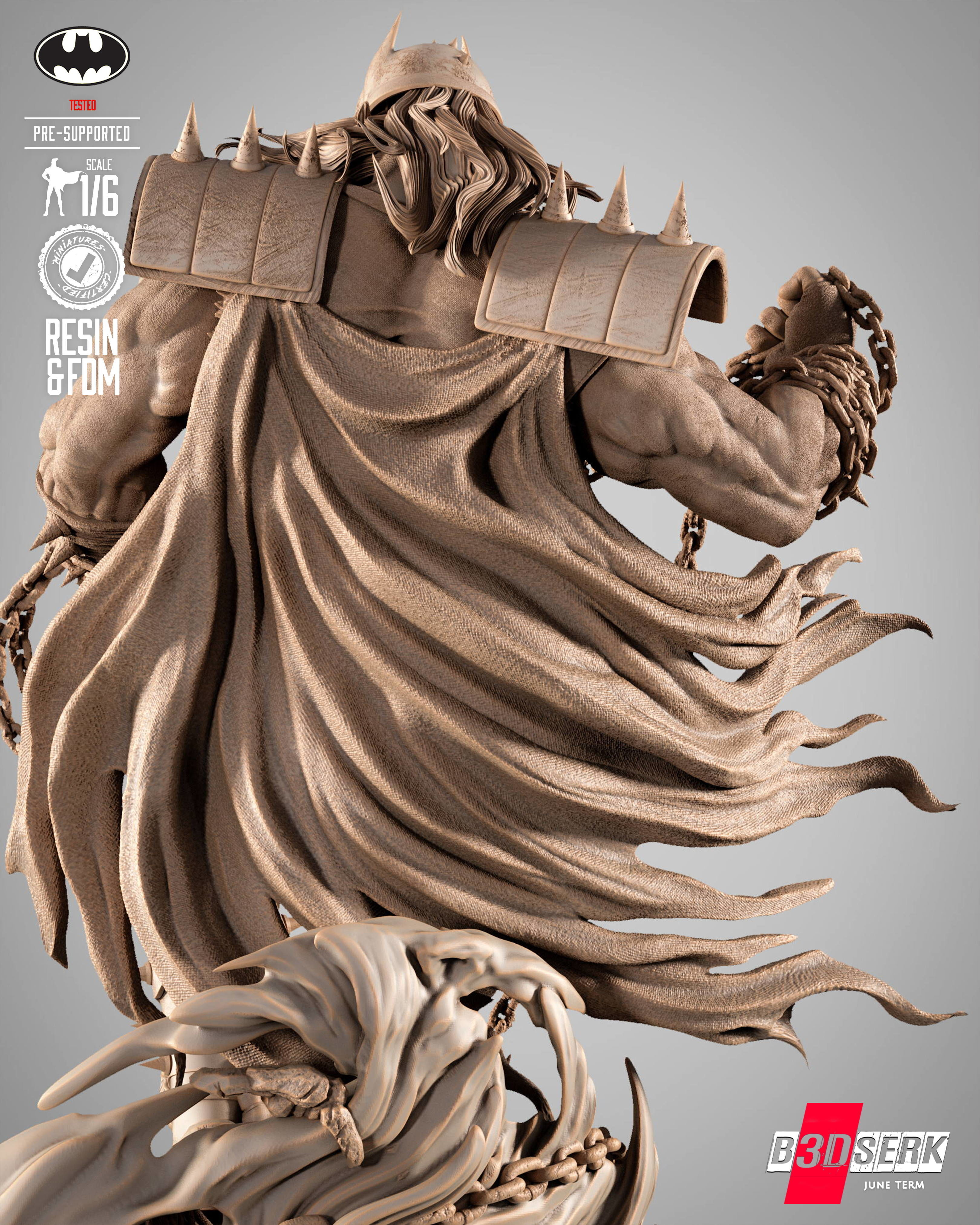 B3DSERK Batman Who Frags Sculpture 3D print model_23