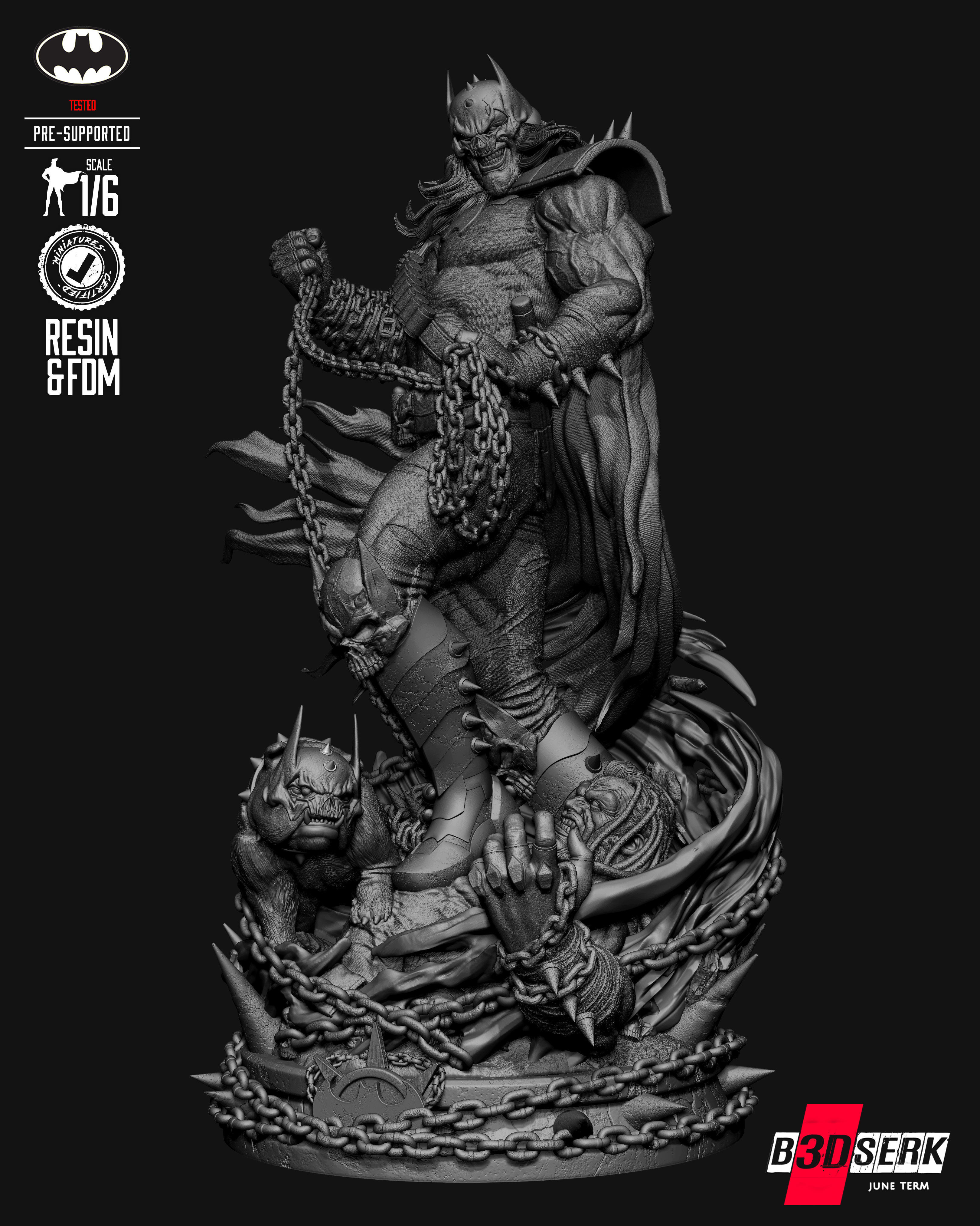 B3DSERK Batman Who Frags Sculpture 3D print model_34