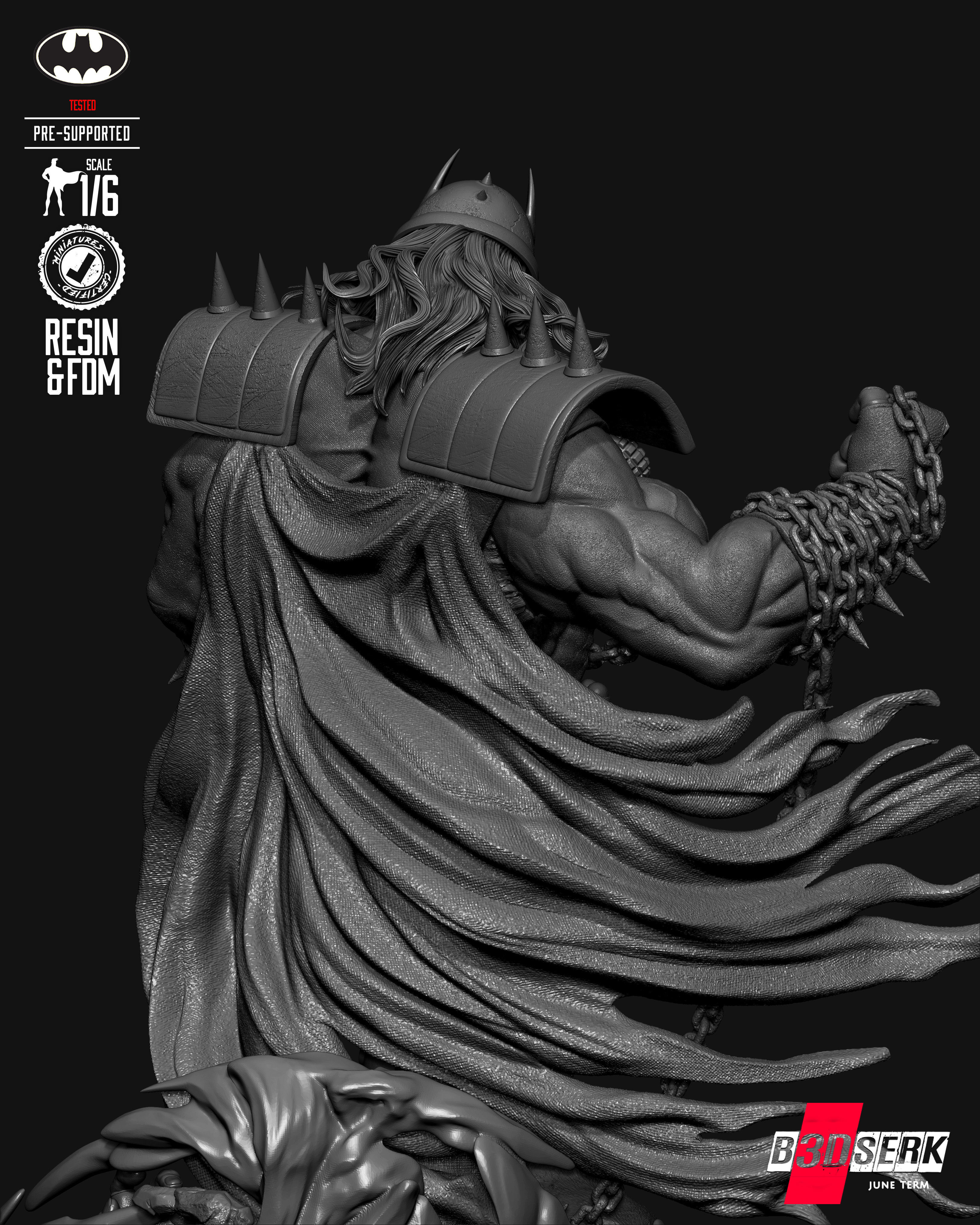 B3DSERK Batman Who Frags Sculpture 3D print model_24