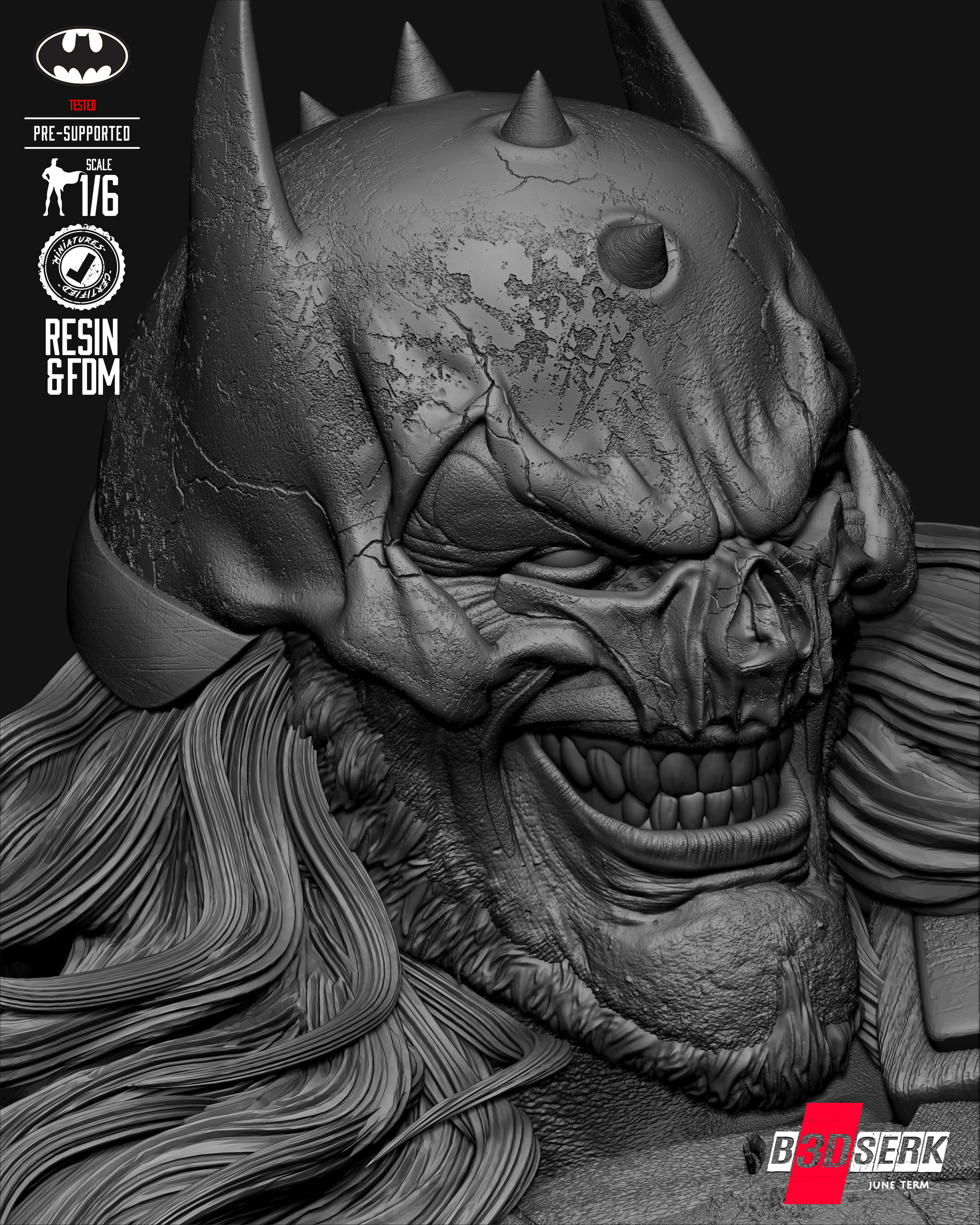B3DSERK Batman Who Frags Sculpture 3D print model_40