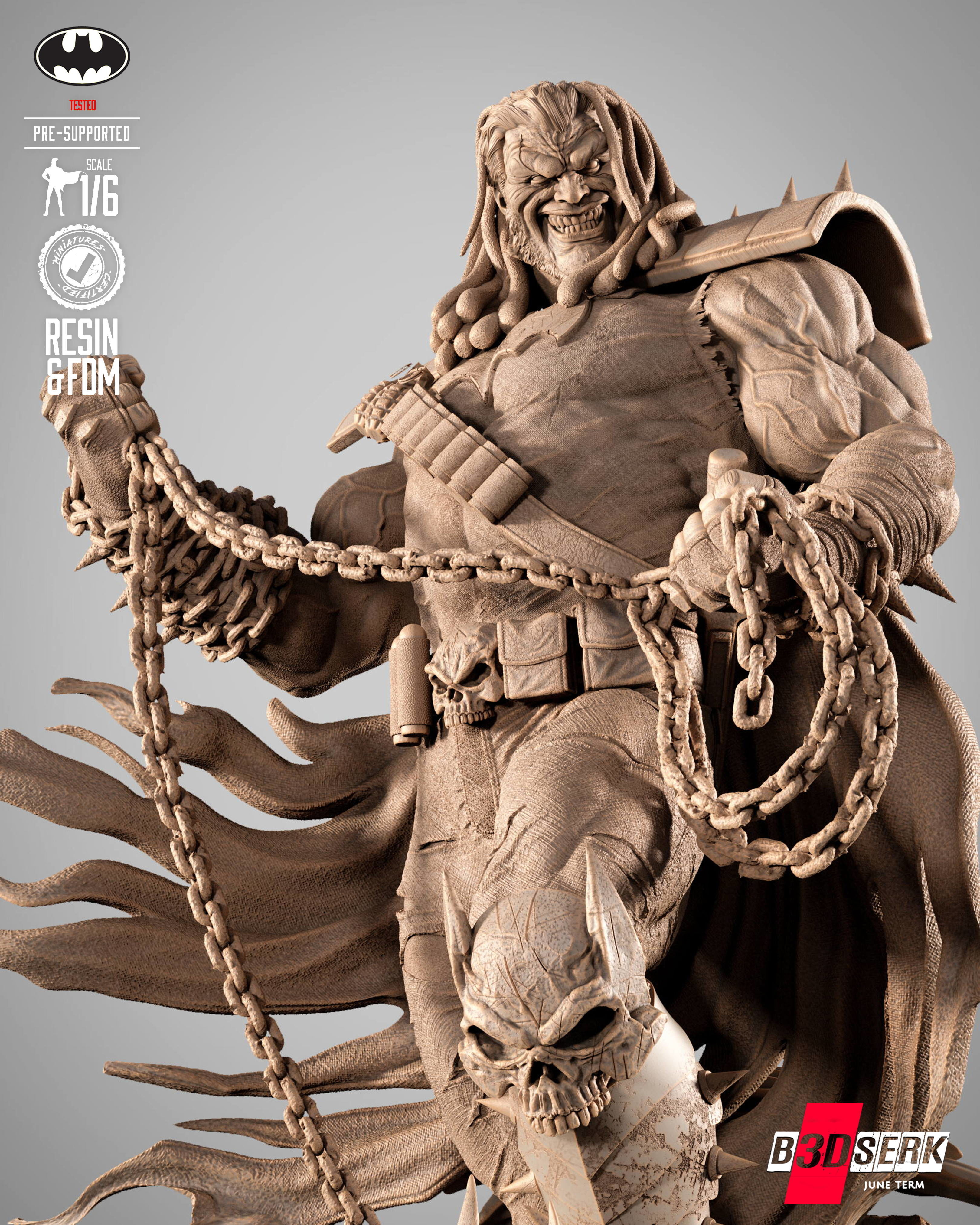 B3DSERK Batman Who Frags Sculpture 3D print model_2