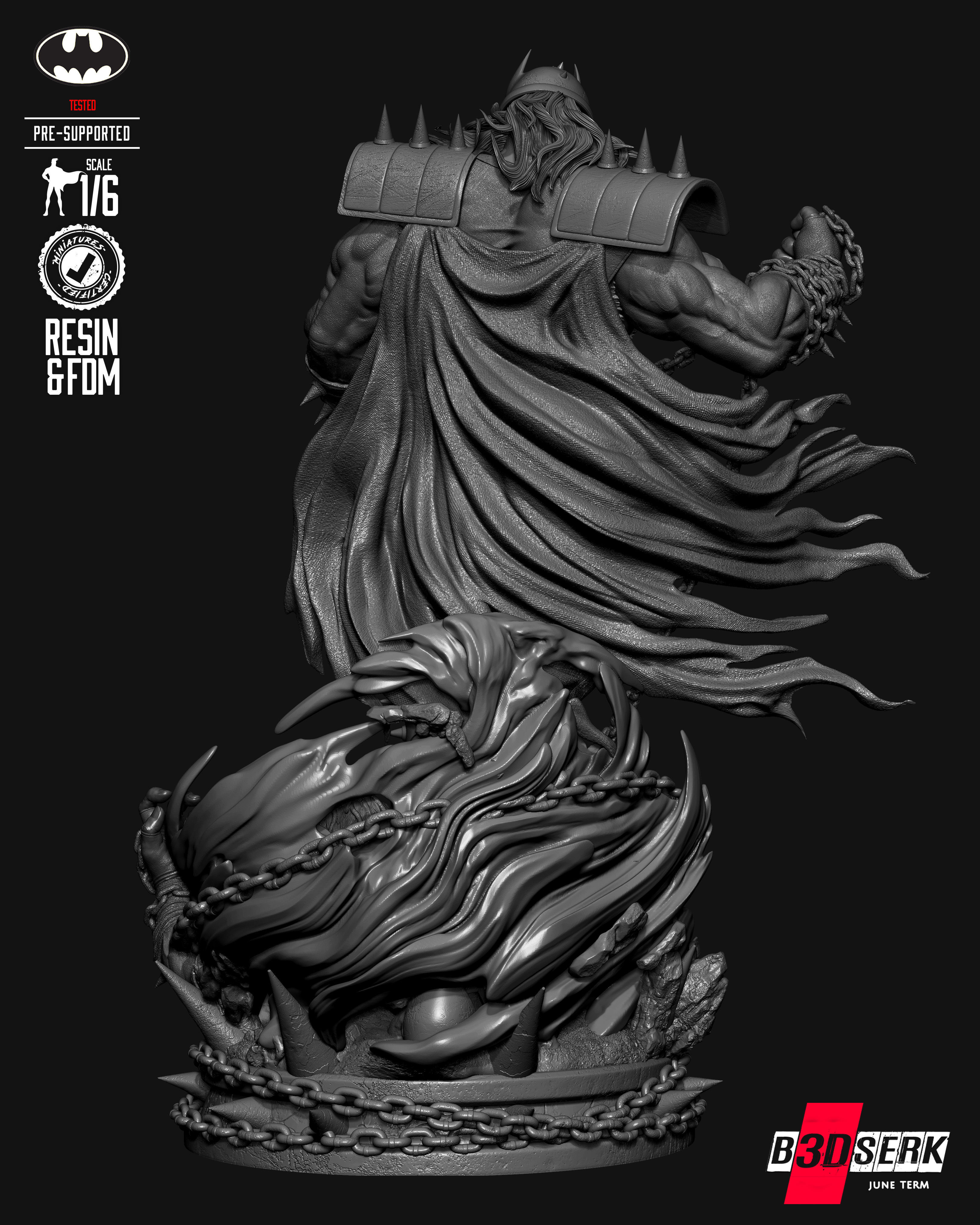 B3DSERK Batman Who Frags Sculpture 3D print model_36