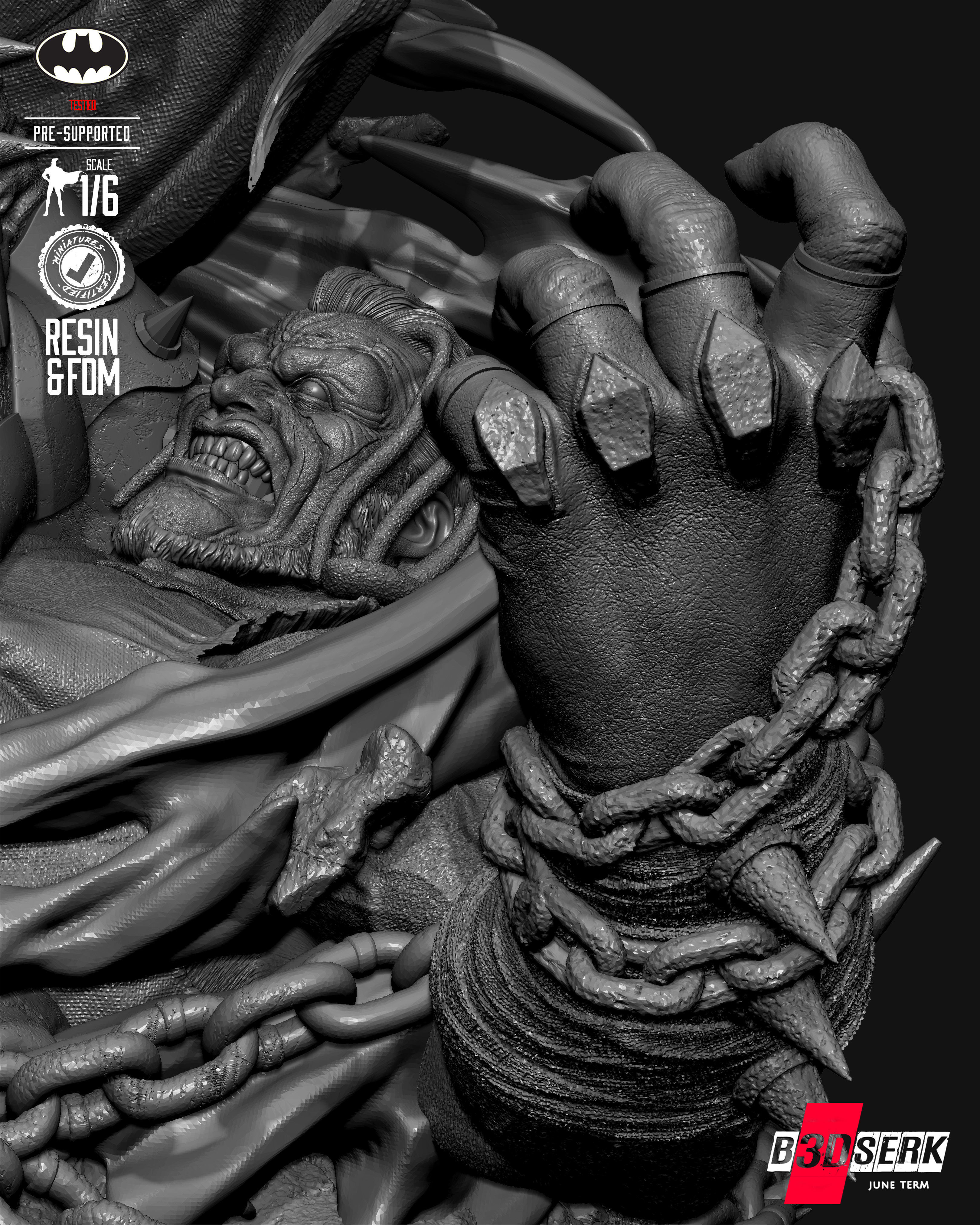 B3DSERK Batman Who Frags Sculpture 3D print model_30