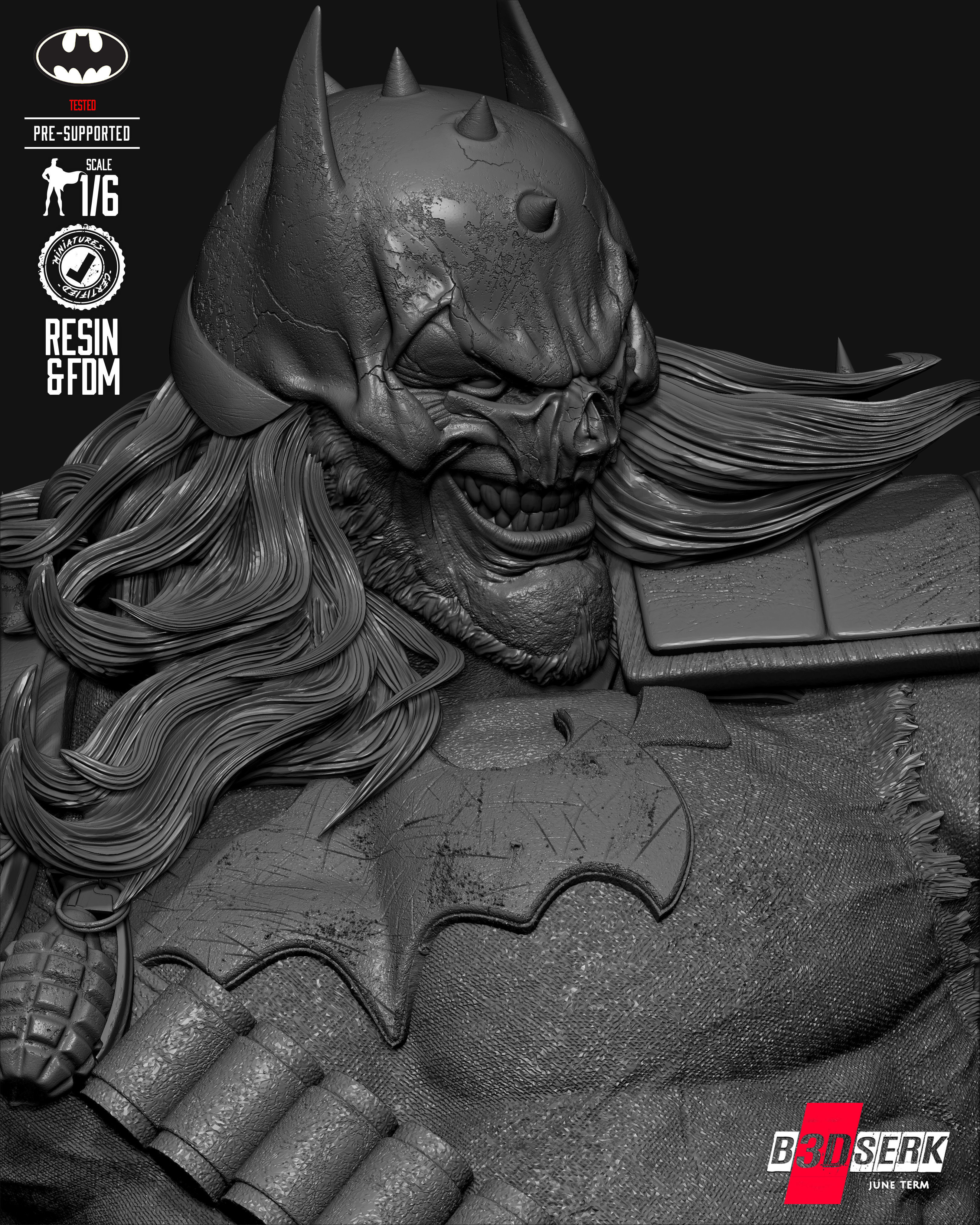 B3DSERK Batman Who Frags Sculpture 3D print model_39