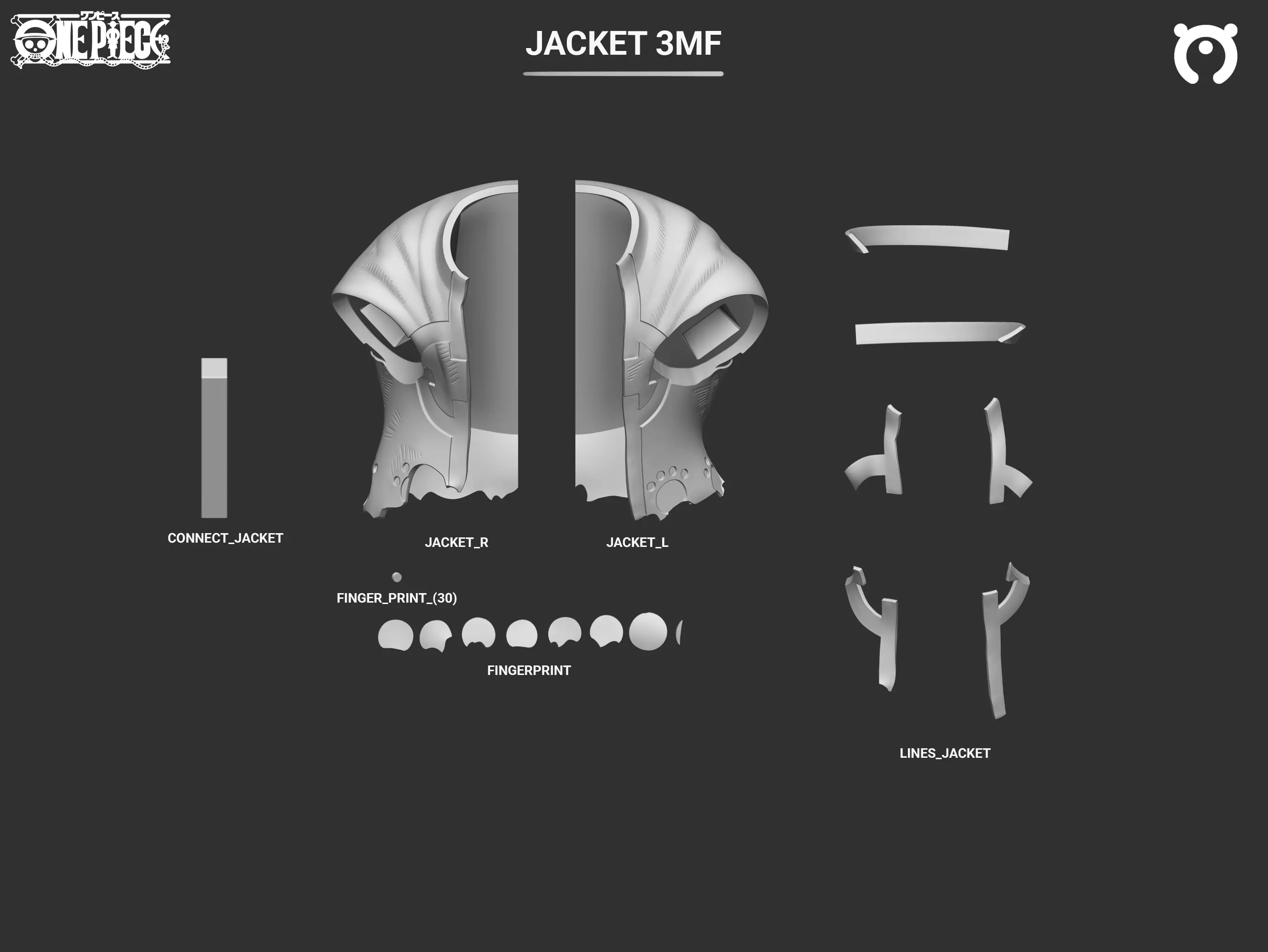 Kuma y Bonney - One Piece 3D print model_3