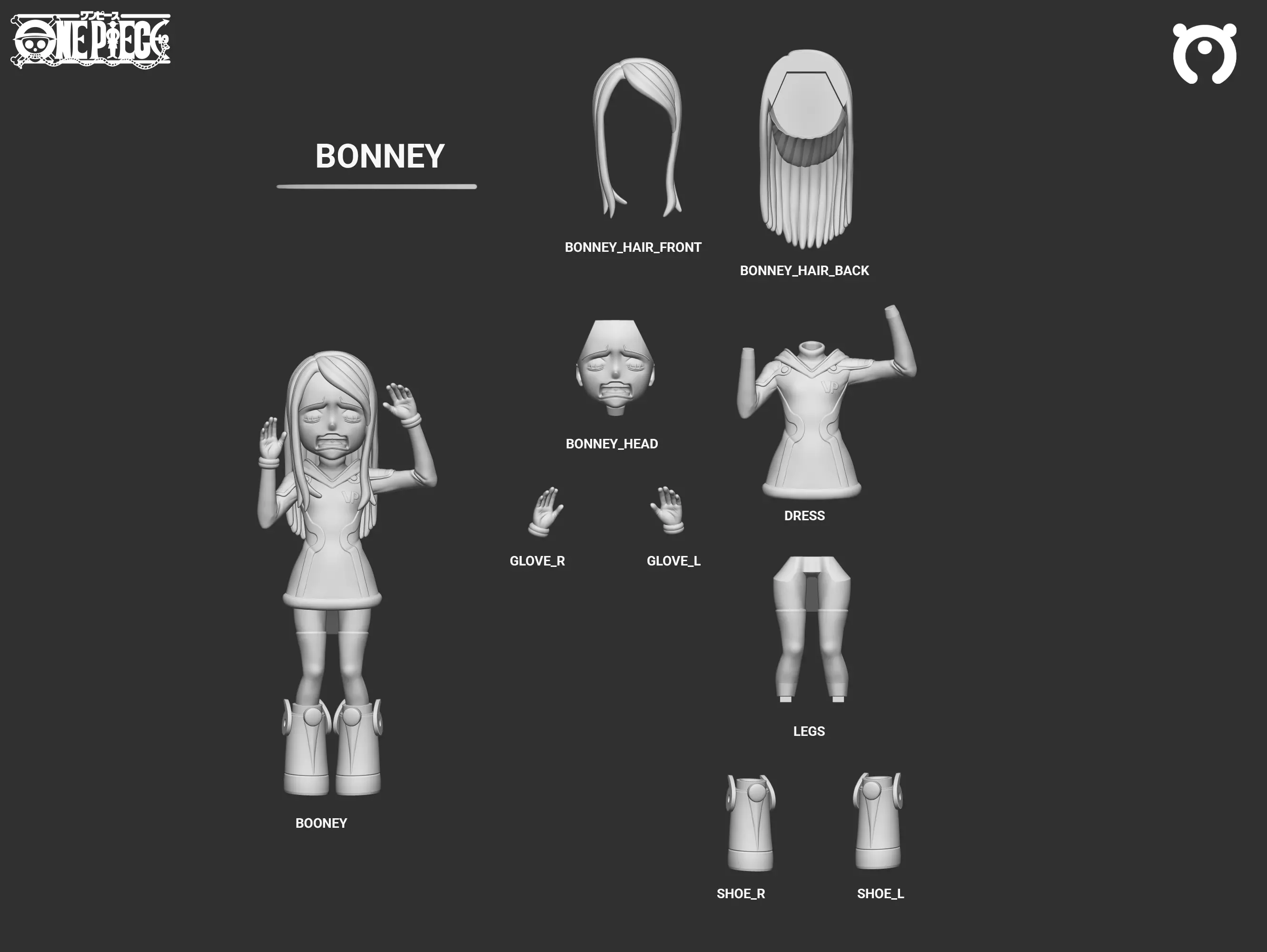Kuma y Bonney - One Piece 3D print model_2