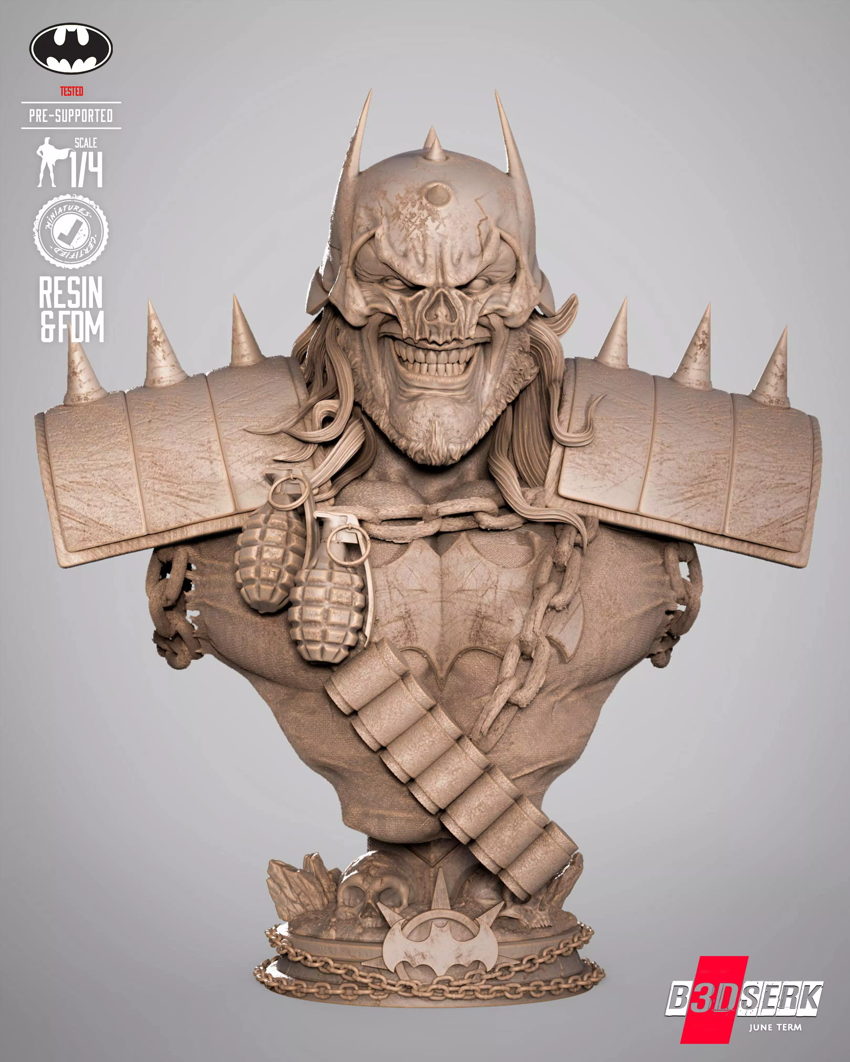 B3DSERK Batman Who Frags Portrait Bust 3D print model