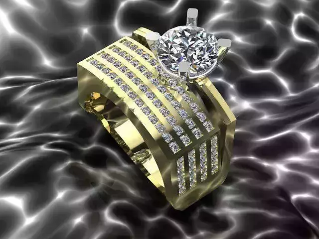 Ring gold engagement with diamonds